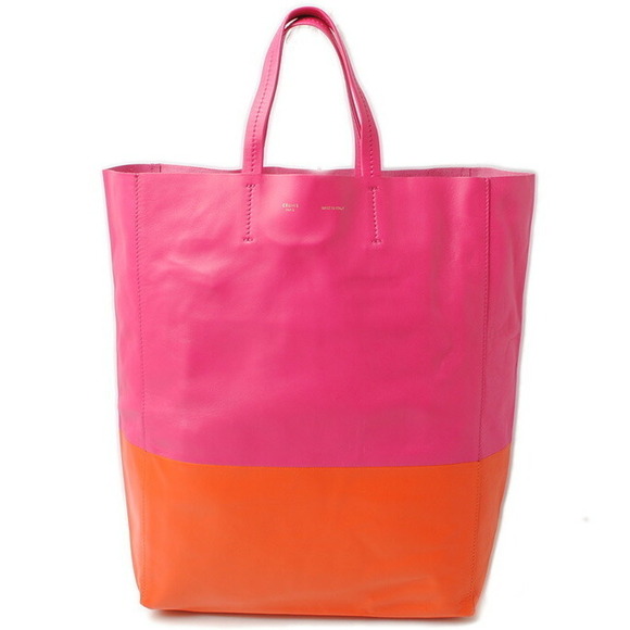Celine Handbags - Celine Bi Cabas Tote Bag Hibiscus Orange Calfskin great